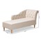 Baxton Studio Emeline Beige Upholstered Oak Finished Chaise Lounge 157-9699 - alternate 7